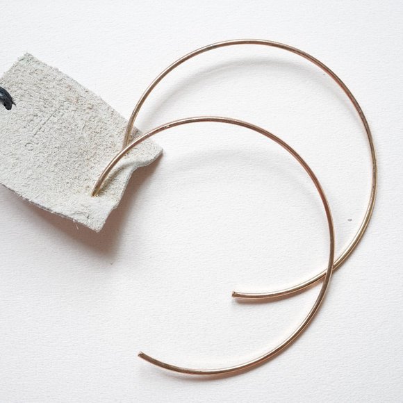 Urban Outfitters Lou Mega Hoop Earrings Rose Gold - Picture 2 of 4